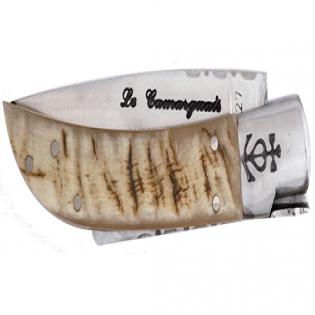 Couteau Camarguais 10 Trident FORGé - Lame 90mm - Manche Corne De BéLIER