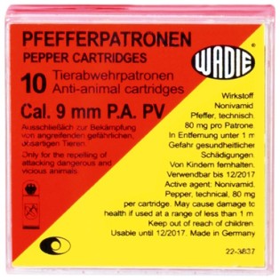 CARTOUCHE 9 MM GAZ POIVRE PISTOLET