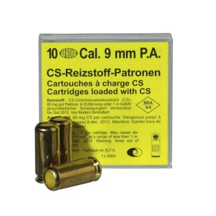 Munition cartouche Wadie calibre 9 mm Gaz Cs Pour Pistolet