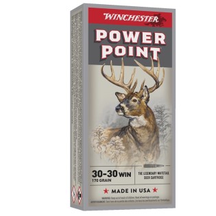 Munitions Cartouche Winchester Ogive Power Point calibre 30-30 Winchester Poids 170 grains